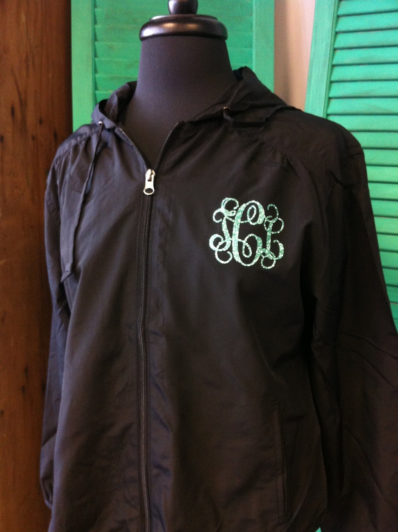 Monogrammed Rain Jacket Personalized Rain Coat A1 MG003 image 1