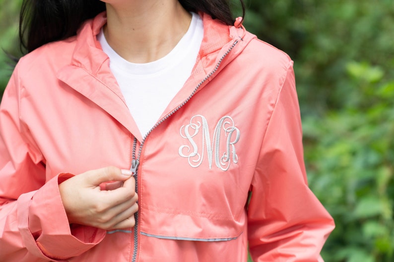 Monogrammed Rain Jacket for Women Rain Coat Personalized Gifts for Her image 1