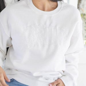 Bride Sweatshirt Embroidered, Custom Engagement Gift, Wife Sweatshirt, Bridal Shower Gifts for Bride to Be