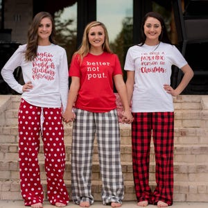 Family Christmas Pajama Pants ~ Adult Christmas Pajamas Pants for Women ~ Womens Christmas Pjs Pants Family B49