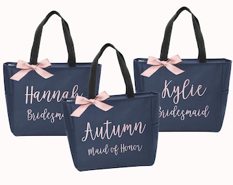Personalized Bridal Tote Bag, Bridesmaid Tote Bag, Maid of Honor Tote Bag, Monogrammed Tote Bag