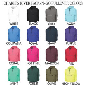 Chaqueta impermeable con monograma de Charles River ~ Chaqueta impermeable tipo jersey con monograma ~ Jersey de Charles River ~ Regalos personalizados para ella imagen 3