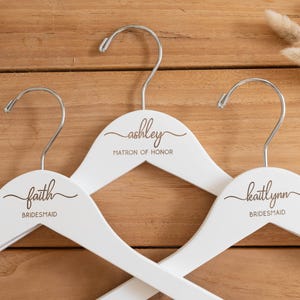 Personalized Bridesmaid Hangers, Wedding Hangers, Bride Hanger Personalized, Bridal Dress Hanger