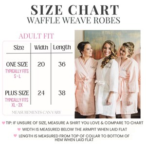 Monogrammed Bridesmaid Robes, Bridal Party Personalized Waffle Robes, Bridesmaid Bridal Party Gifts image 3