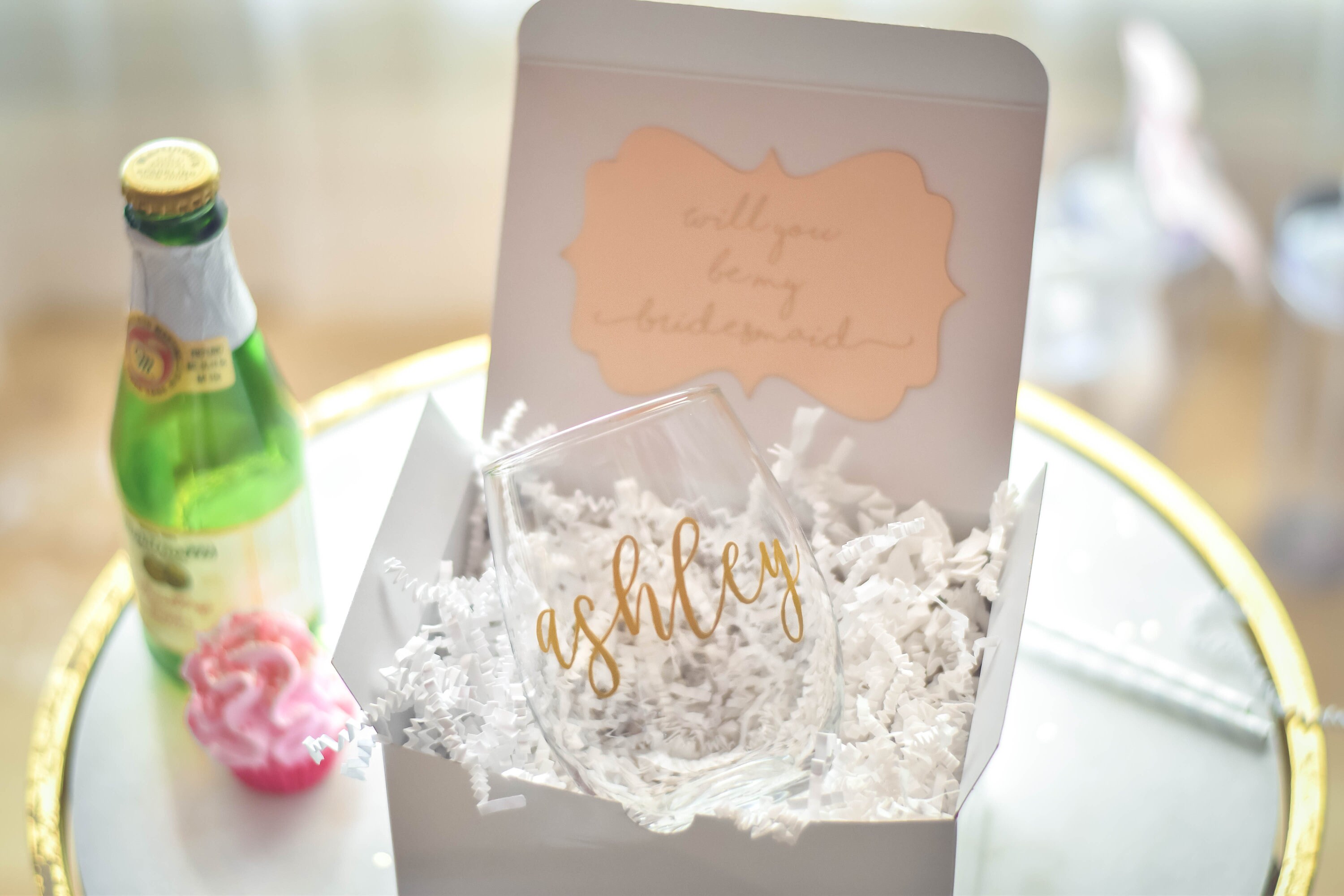 bridesmaid wine glasses will