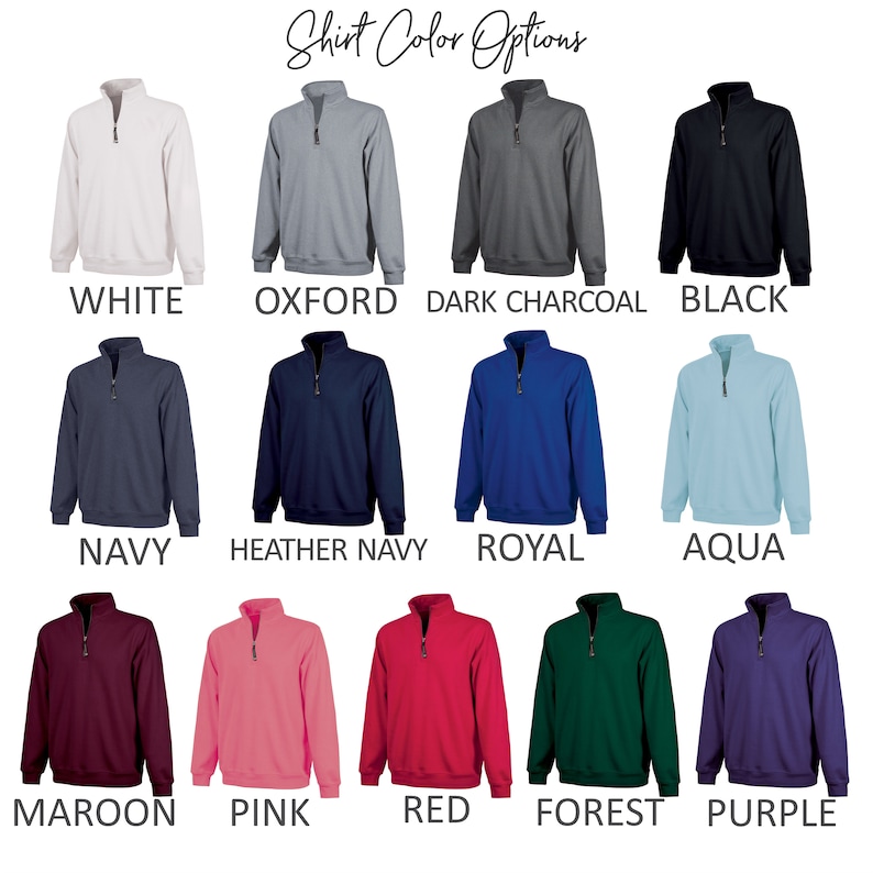 Monogram Charles River Quarter Zip Pullover Monogrammed Charles River Sweatshirt 1/4 Half Zip Gift for Her E4 image 2