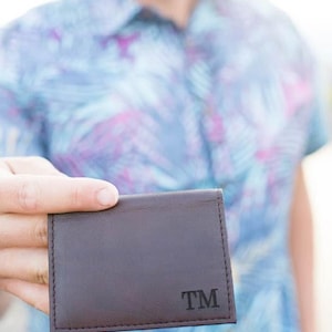 Carteras delgadas para hombres, tarjetero de cuero para hombres, regalos para padrinos de boda, regalos para hombres (W1)
