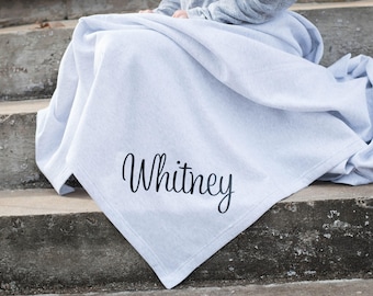 Monogram Blanket ~ Monogrammed Fleece Throw ~ Gift for Her ~ Gift Under