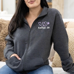 Personalized Nurse Jacket, Custom Fleece RN BSN Jacket, Nurse Gift for Nurse Preceptor, Lpn Cna Nurse Graduation