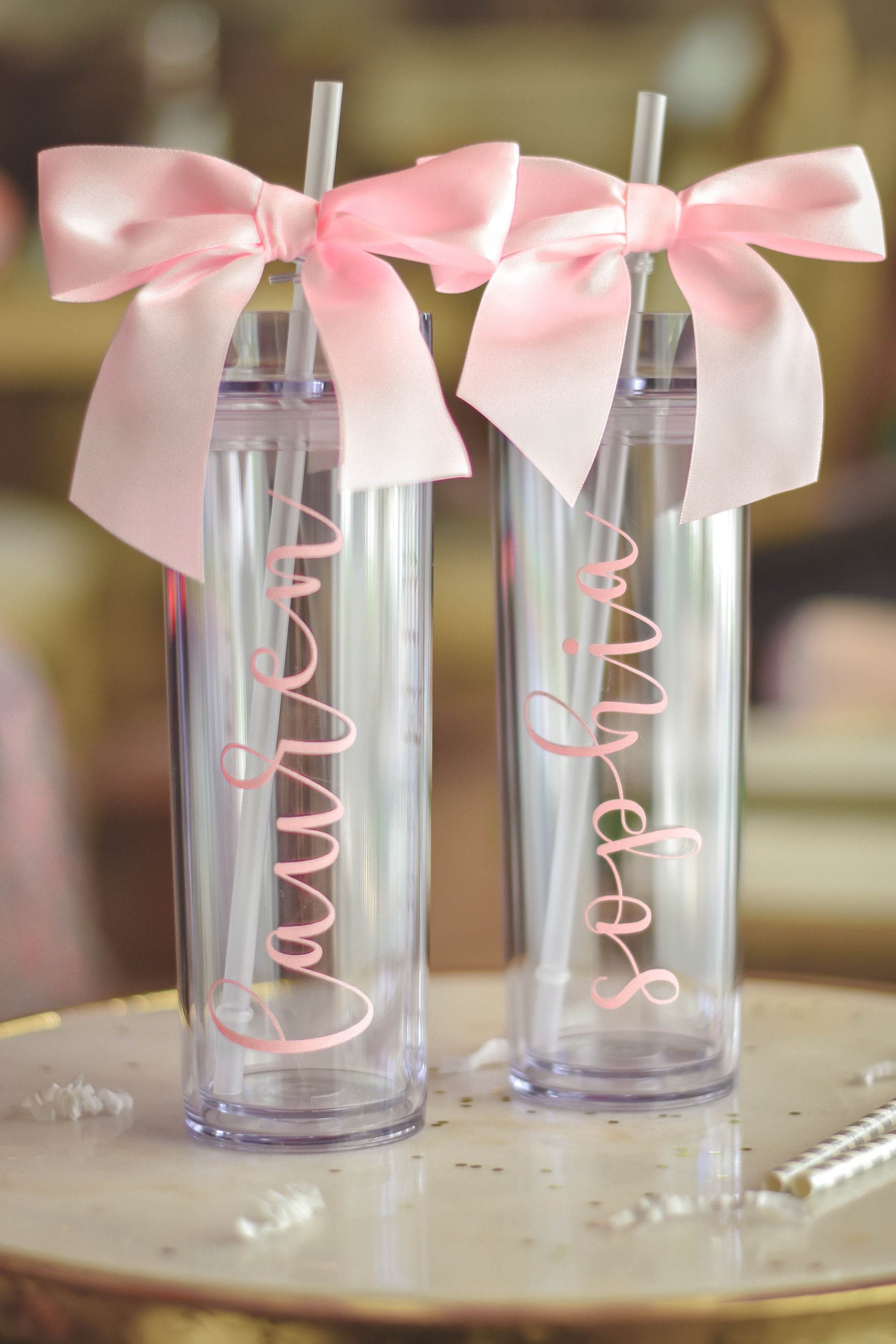 Personzied glass tumblers // bachelorette party cups // bridesmaid proposal cups // bridal party gifts