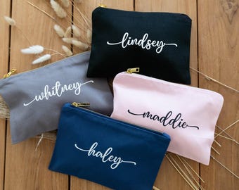 Bridesmaid Makeup Bags, Personalized Cosmetic Bags, Bridesmaid Proposal Gifts, Make up Bag