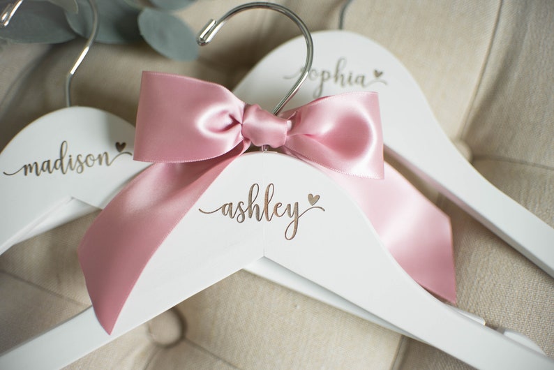 Bridesmaid Hangers Personalized Bridesmaid Hangers Wedding Hangers Bride Hanger Personalized Wedding Hanger Bridal Hanger Bride Engraved image 3