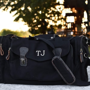 Personalized Mens Weekender Bag, Canvas Men's Duffle Bag, Groomsmen Gift, Carry On Bag, Gift for Best Man
