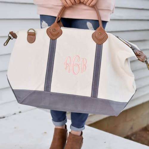 Personalized Duffle Bag Weekender Bag Women Canvas Duffle - Etsy