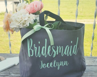 Bridesmaid Tote Bags, Maid of Honor Tote, Personalized Bridesmaid Bags, Bridal Party Bridesmaid Gifts