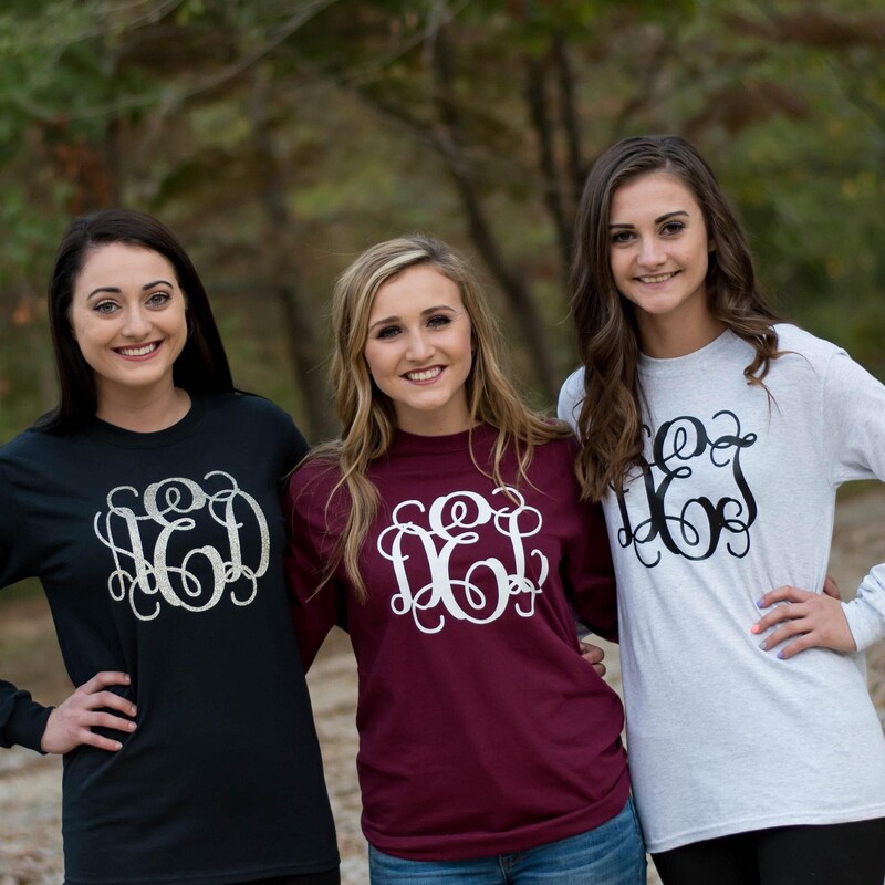 Monogram Tshirts - Etsy