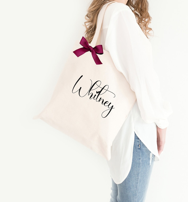 Canvas Tote Bag Personalized, Bridesmaid Bags, Bridesmaid Gifts, Maid of Honor Proposal image 1