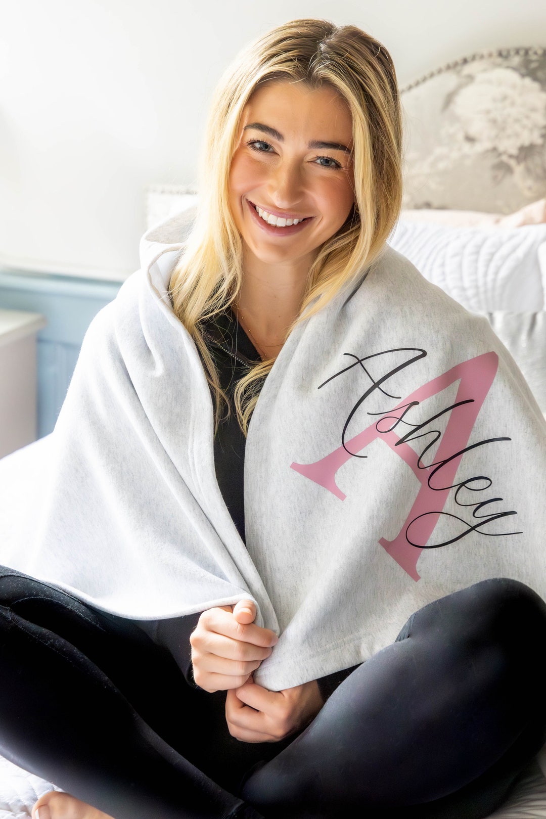 Personalized Blanket With Name, Custom Throw Blanket, Monogrammed