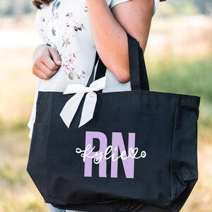Nurse Bag, Nursing Tote Bag Personalized, Nurse Gifts, Nurse Graduation Gift, RN LPN CNA Bag, Nursing Student Gifts image 2