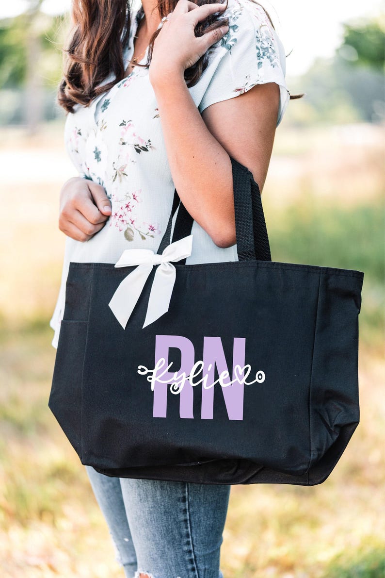 Nurse Bag, Nursing Tote Bag Personalized, Nurse Gifts, Nurse Graduation Gift, RN LPN CNA Bag, Nursing Student Gifts image 2