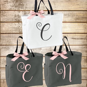 Personalized Bridal Tote Bag, Bridesmaid Tote Bag, Maid of Honor Tote Bag, Monogrammed Tote Bag zdjęcie 1