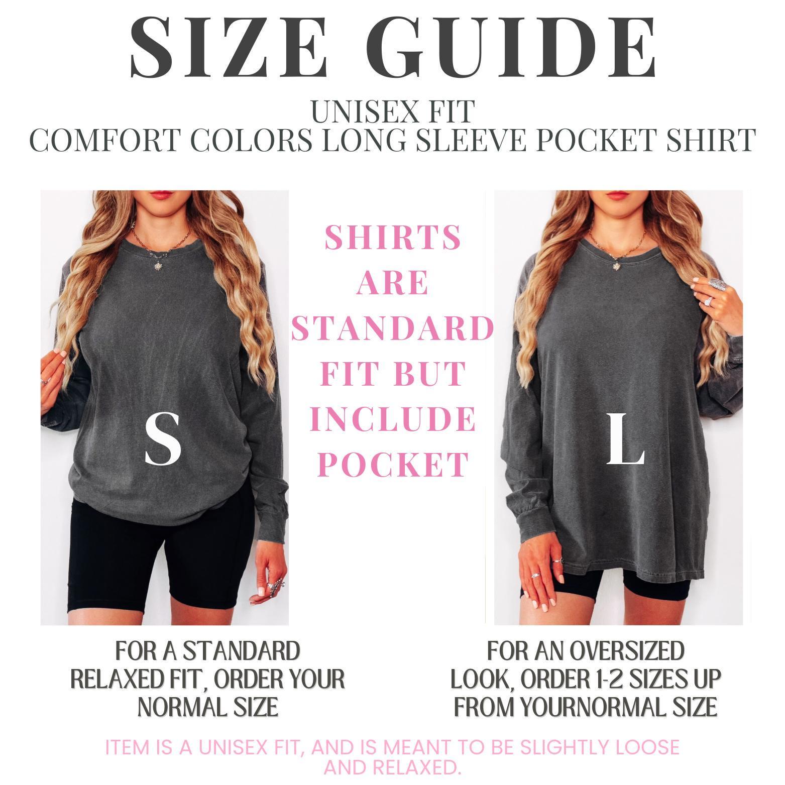 Comfort Colors Long Sleeve Monogrammed Pocket Tee Shirt