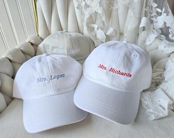 Bride Hat Embroidered, Engagement Present, Future Mrs Gift, Bachelorette Gift for Bride, Bridal Shower Gift for Bride to Be