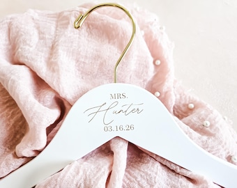 Percha nupcial personalizada, percha para vestido de novia, percha de novia a medida, regalos para novias