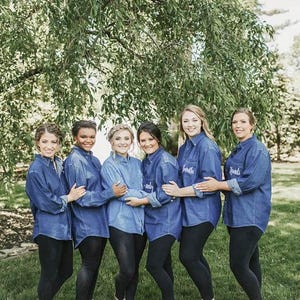 Bridesmaid Button Down Shirts, Bridesmaid Gifts, Denim Bridesmaid Shirts Getting Ready, Monogram Button Down, Bride Button Down Shirt