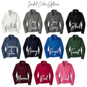 Monogrammed Fleece Jacket, Personalized Full Zip Jacket Women, Custom Embroidered Jacket, Monogrammed Gift for Her image 4