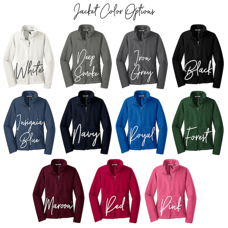 Monogrammed Fleece Jacket, Personalized Full Zip Jacket Women, Custom Embroidered Jacket, Monogrammed Gift for Her image 4