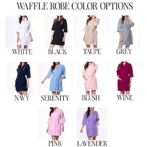 Monogrammed Bridesmaid Robes, Bridal Party Personalized Waffle Robes, Bridesmaid Bridal Party Gifts image 2