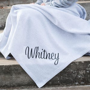 Monogram Blanket ~ Monogrammed Fleece Throw ~ Gift for Her ~ Gift Under image 3