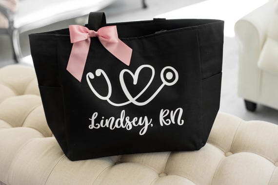 Nurse Tote Bag, RN Tote, Personalized Tote Bag, Nurse Gift, RN Gift, Gift for Nursing Student, Lpn, Cna, Nurse Graduation Gift