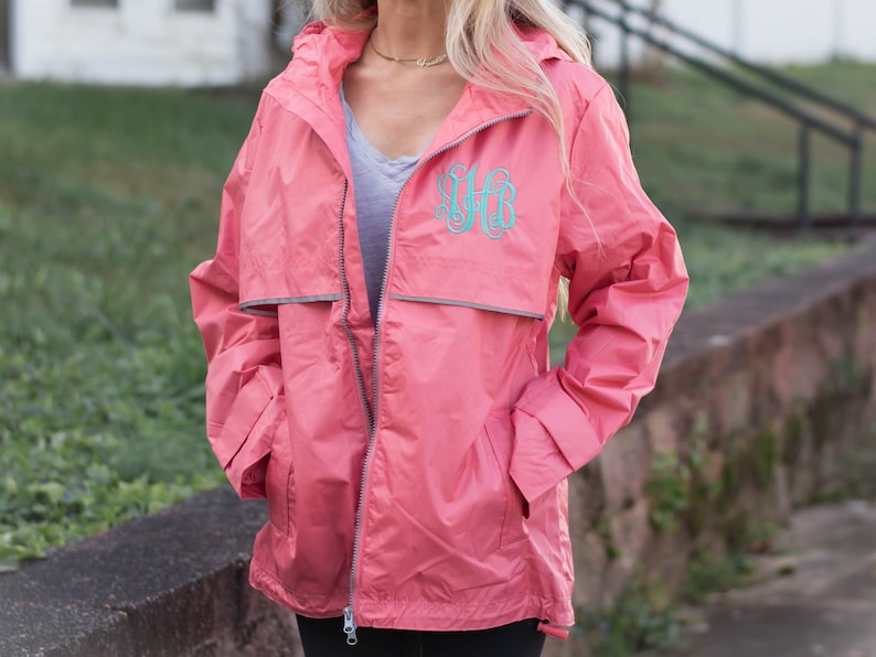 Monogrammed Rain Jacket for Women Rain Coat Personalized Gifts for Her image 3