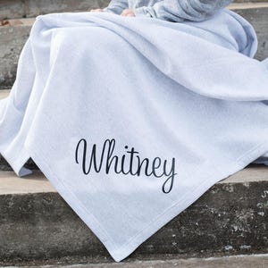 Monogram Blanket ~ Monogrammed Fleece Throw ~ Gift for Her ~ Gift Under