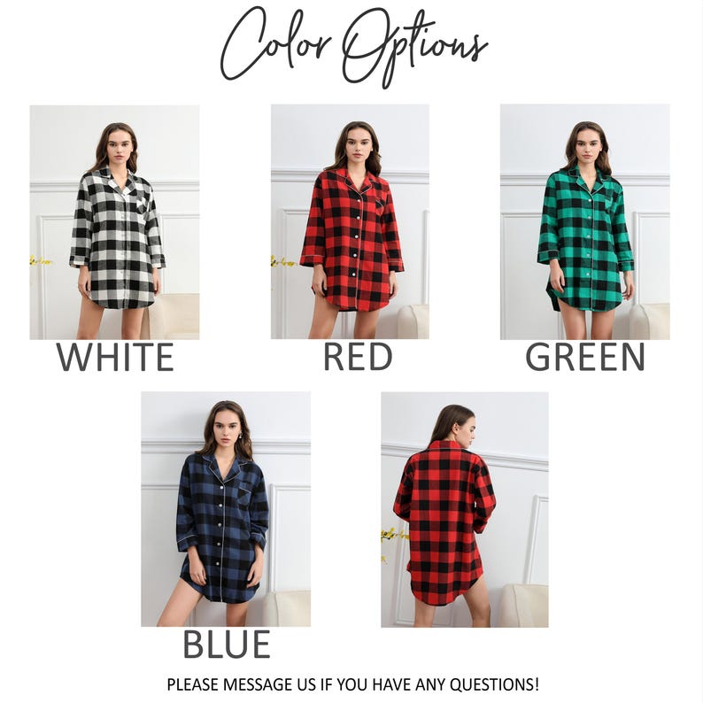 Bridesmaid Pajamas, Bridesmaid Flannel Sleep Shirts, Bridal Party Pajamas, Bridesmaid Gifts (BR139) image 4