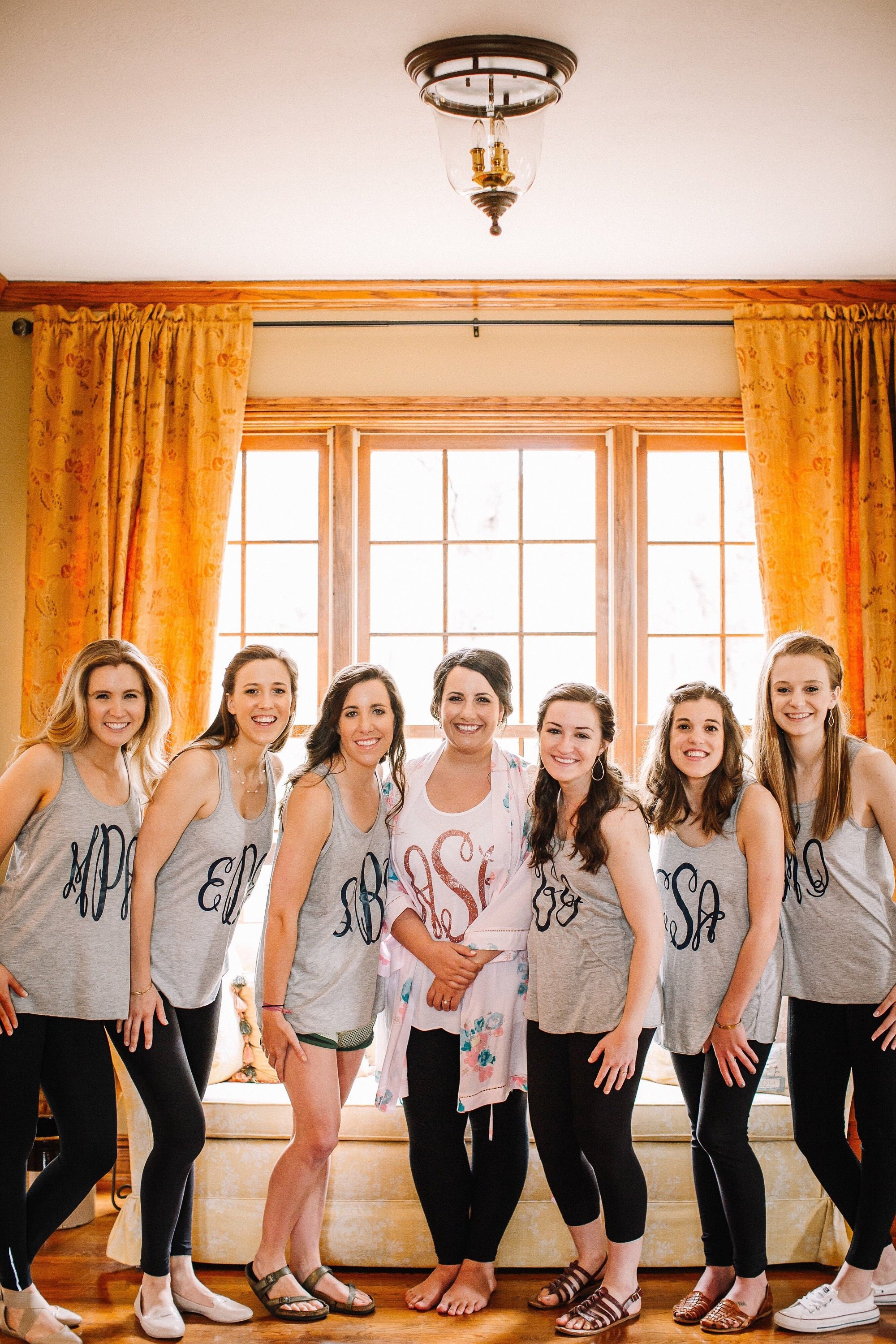 monogrammed shirts for bridal party