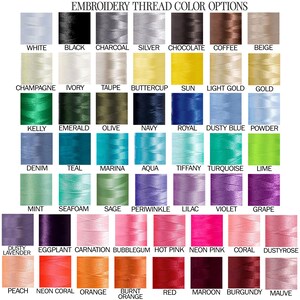 a color chart for embroidery thread