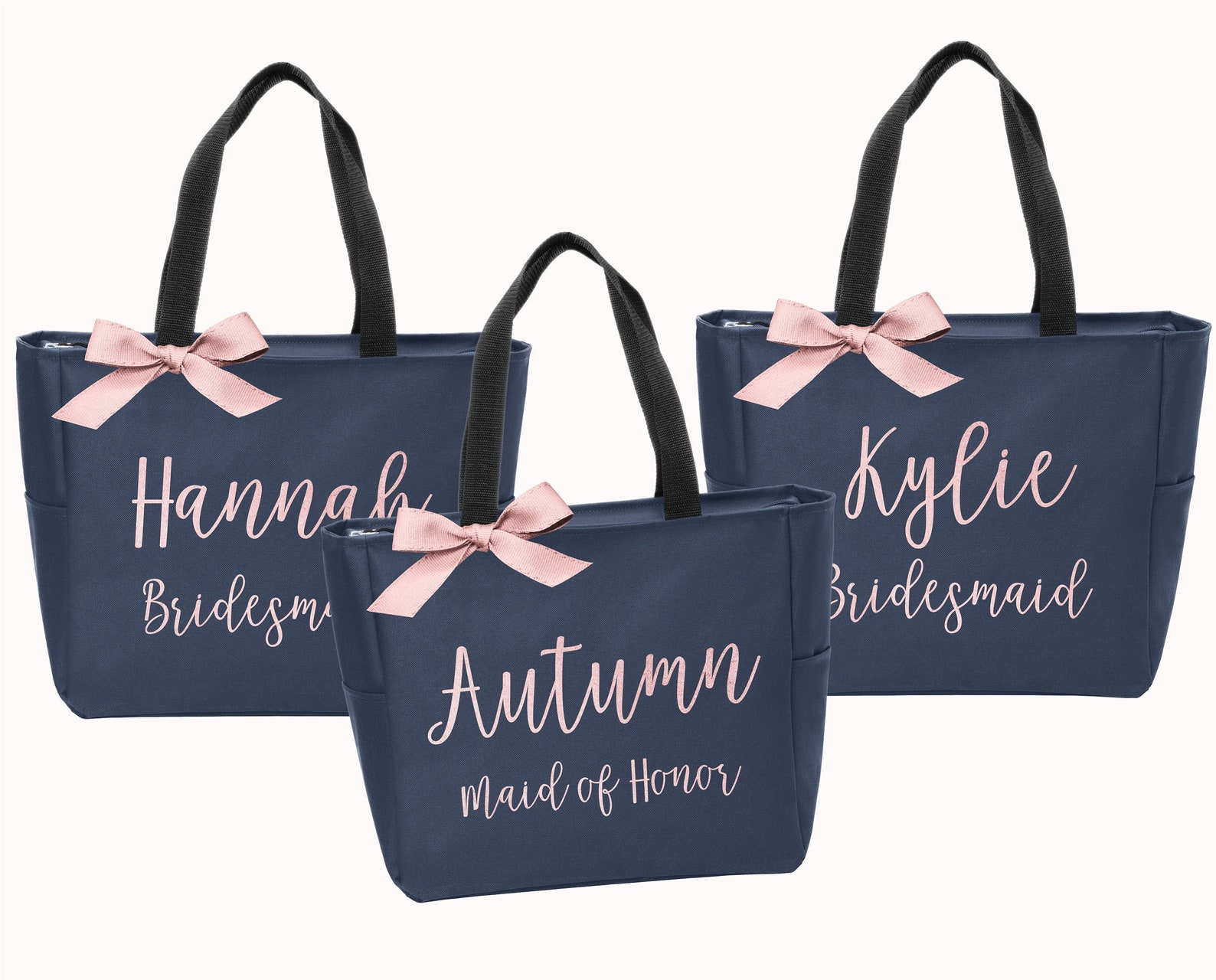 Personalized Bridal Tote Bag Bridesmaid Tote Bag Maid of Etsy