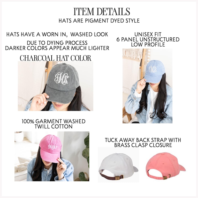 a woman wearing a hat with different styles of hats