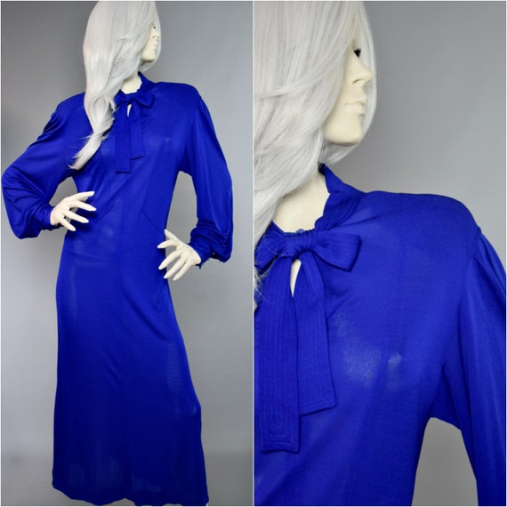 Jean Muir Gown | 80s Pussy Bow Frock | Bishop Slee
