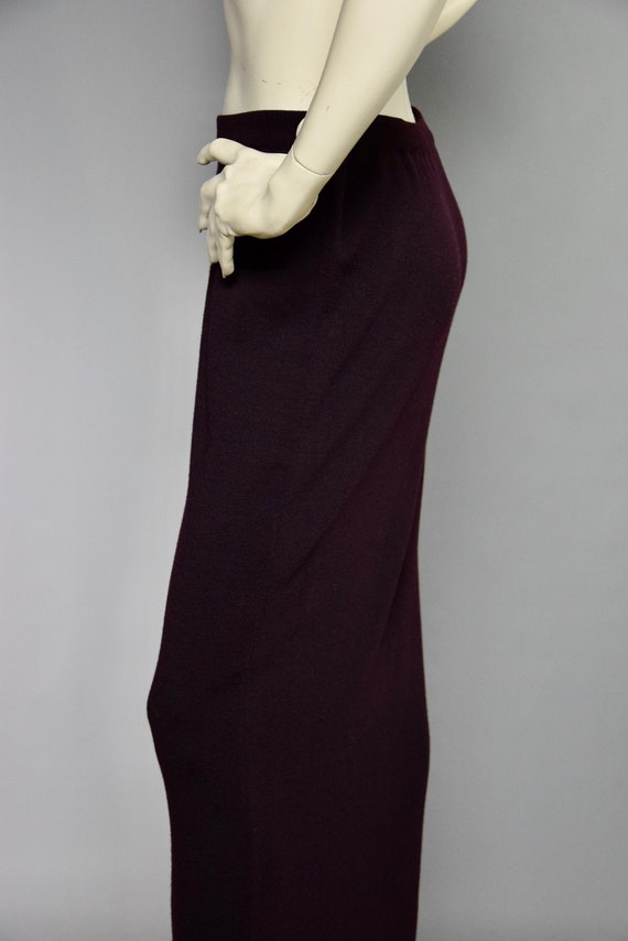 JEAN MUIR Maxi Skirt |80s Burgundy Wool Skirt | B… - image 9