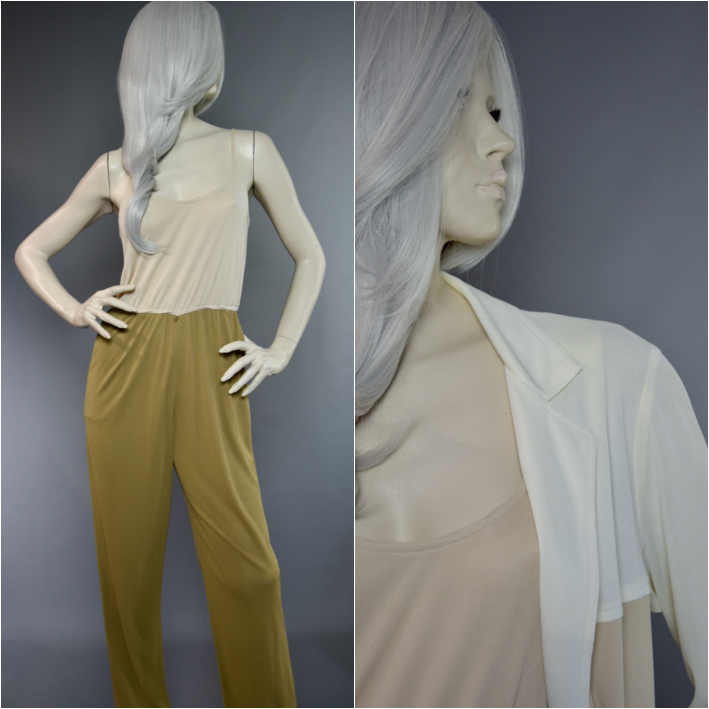 Image of Anne Tyrrell Jumpsuit Set | S Khaki Playsuit Jacket