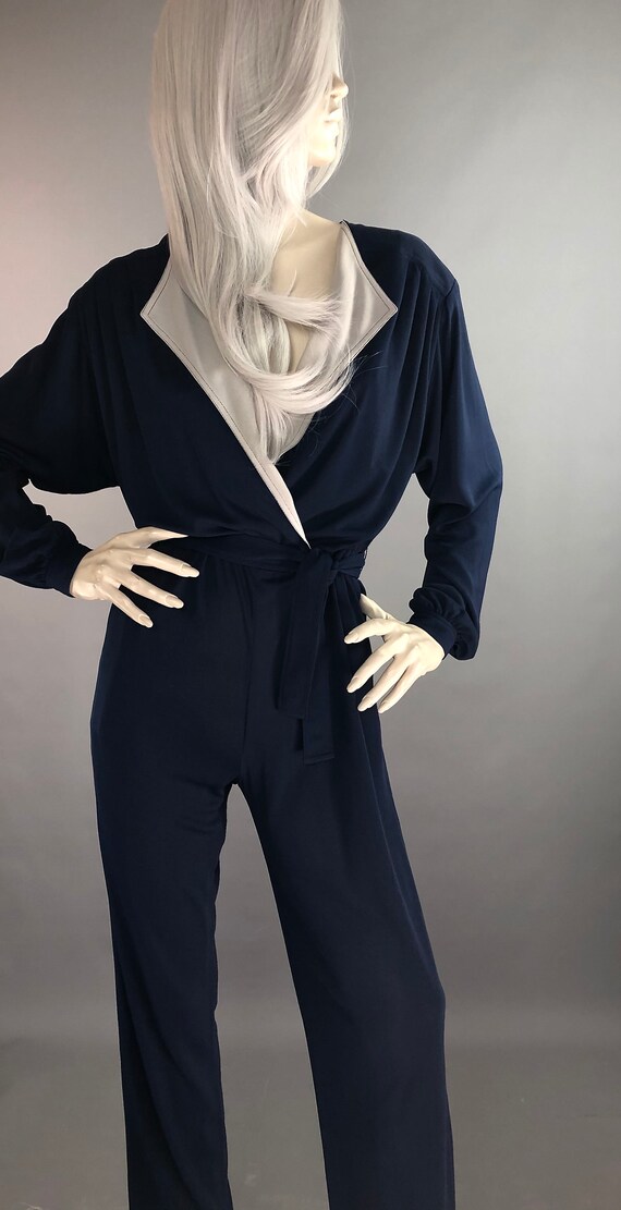 Anne Tyrrell Jumpsuit | 1970s Jersey Wrap Playsui… - image 3