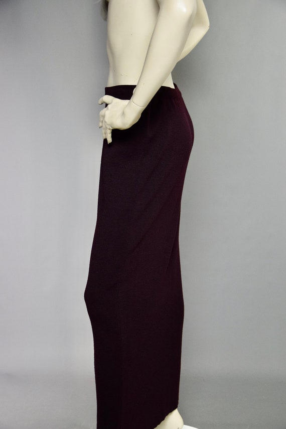 JEAN MUIR Maxi Skirt |80s Burgundy Wool Skirt | B… - image 7