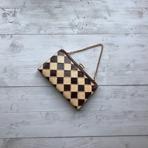 Snakeskin Clutch | 1950s Purse |  Leather Handbag and Coin Purse