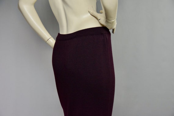 JEAN MUIR Maxi Skirt |80s Burgundy Wool Skirt | B… - image 6