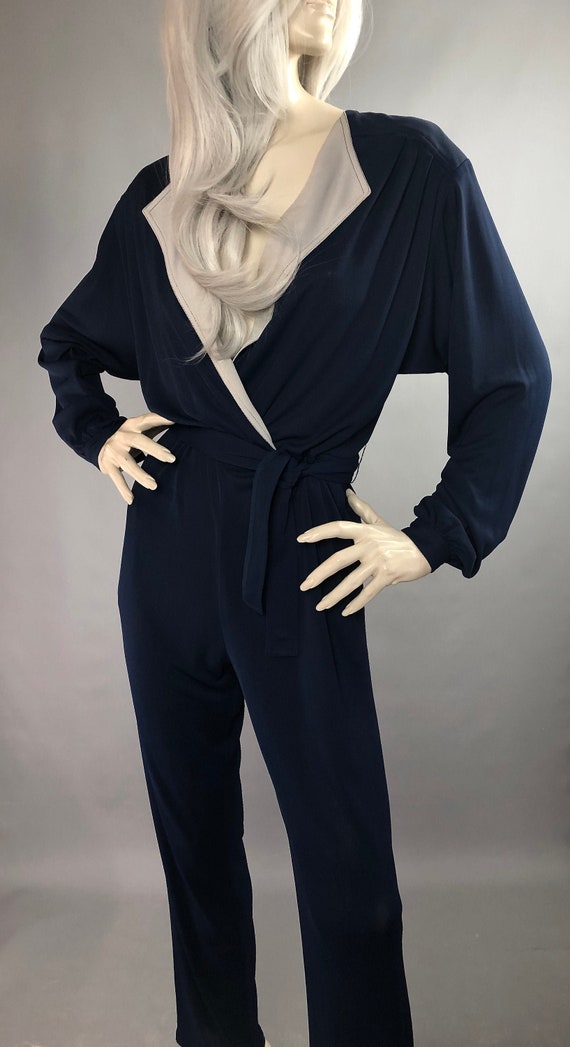 Anne Tyrrell Jumpsuit | 1970s Jersey Wrap Playsui… - image 1