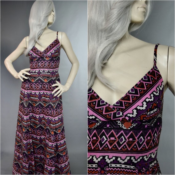 Jean Allen Gown | Ikat Cami Dress | 1970s Byzantiu